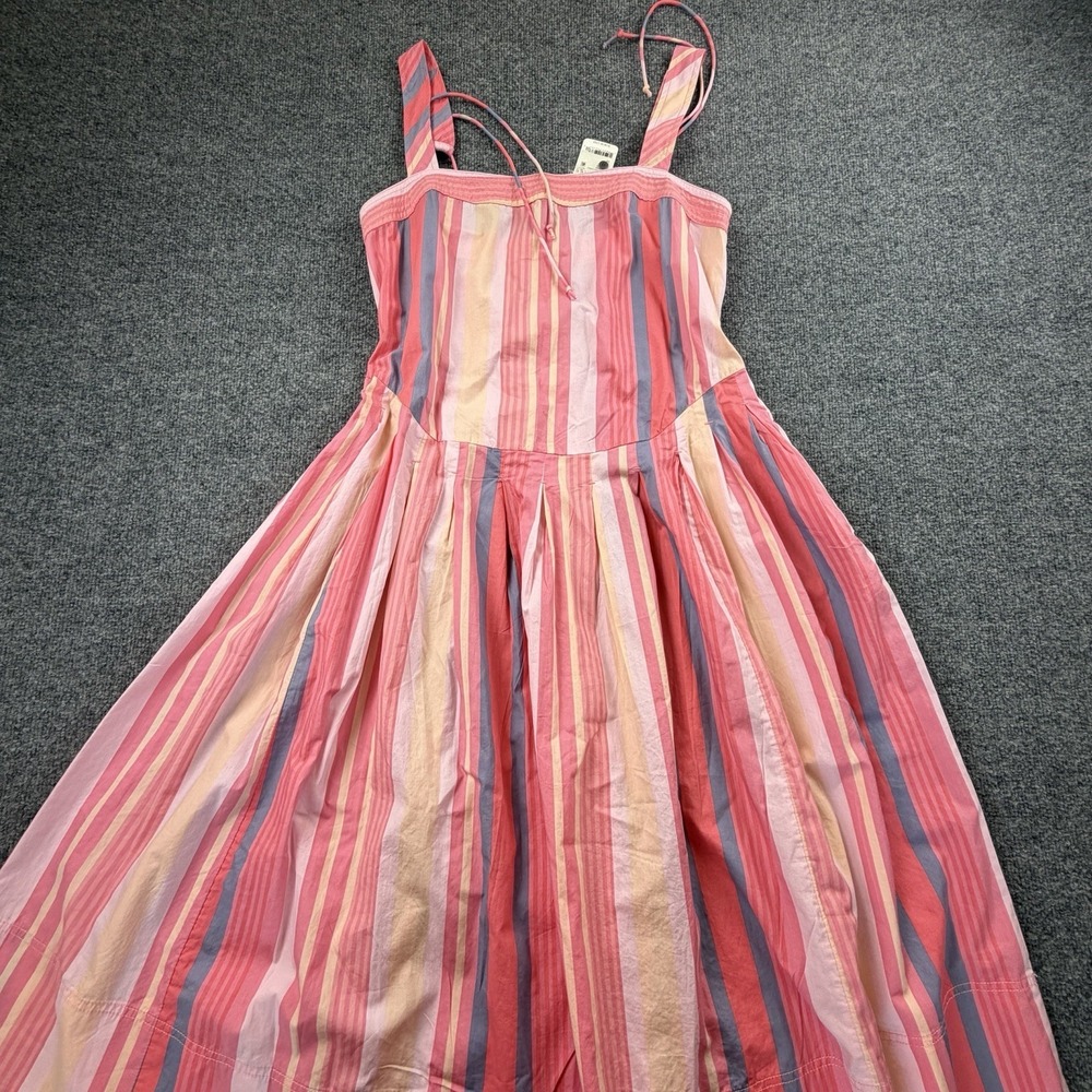 Free People Primavera Striped Midi Sundress in Pastels Pink, Coral, Blue
